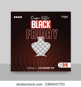 Black friday super sale social media post design