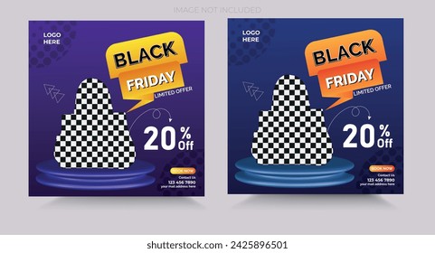 black friday super sale social media banner template