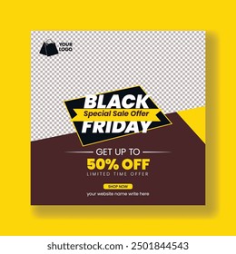 Black Friday super sale social media posts banner template design