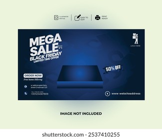 Black Friday super sale social media banner template 