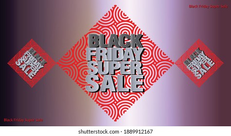 Black Friday Super Sale. Sale tag on the circle pattern background