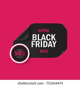 Black Friday Super Sale. Vector illustration