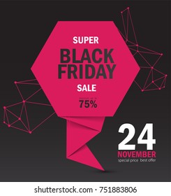 Black Friday Super Sale. Vector illustration