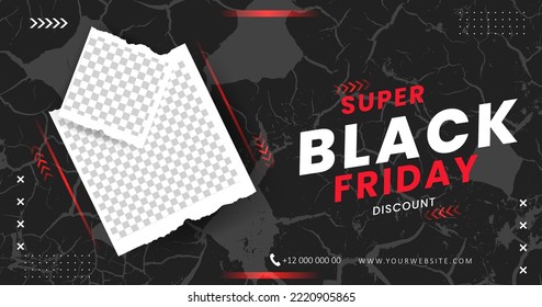 Black Friday Super Sale,super discount,dark abstract background with your business photo holder