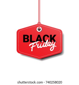 Black Friday Tag Isolated Big Sale Logo Design Flat Vector Illustration