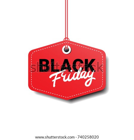 Black Friday Tag Isolated Big Sale Logo Design Flat Vector Illustration