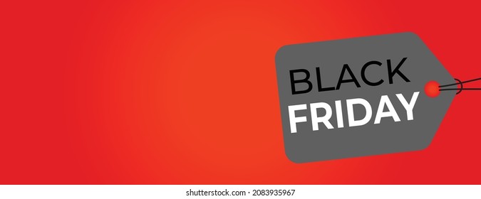 Etiqueta negra de viernes en banner rojo con espacio de texto