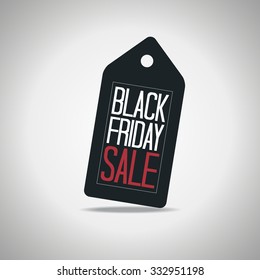 Black Friday Tag Poster Vector Illustration. Text on a Price Tag.