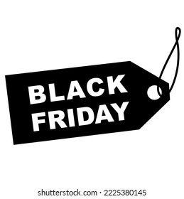 Black Friday black tag, round banner, advertising, vector illustration