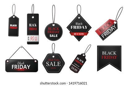 Black friday tag. Set of tags and labels with text for black friday sales. 