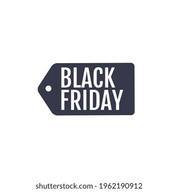 Black Friday tag template badge icon. Shop symbol design for logo, sticker, mobile app, website, badges and patches. Isolated vector illustration.