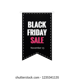 Black Friday tag. Vector graphics