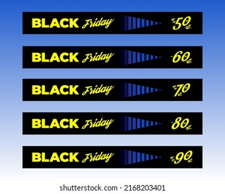 Black Friday, a template of advert. Set of web banners for Black Friday. Black Friday sale banners for the web.