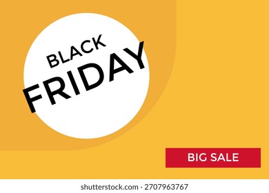 Plantilla del "Viernes Negro" sobre un fondo amarillo. “Fondo minimalista de Black Friday Sale con tonos negros limpios, acentos dorados y tipografía de descuento elegante. Ideal para promociones de marcas de lujo