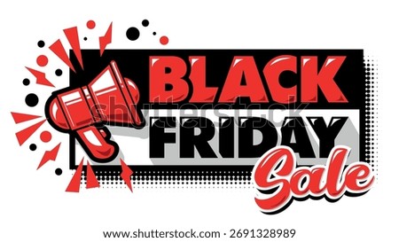 Black Friday template for sticker, banner, poster design. Vector on transparent background