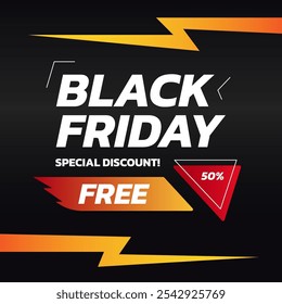 Black Friday template for web and all social media. This template can be used to market goods or products at discounted prices during the Black Friday event.