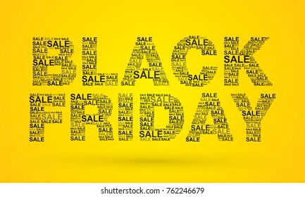 Black Friday text designed using sale text graphic vector