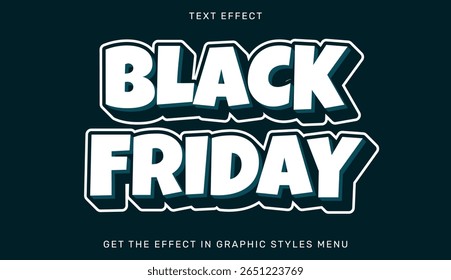 Black friday text effect in 3d design