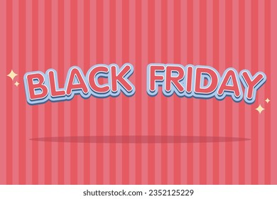 Efecto de texto del viernes en negro, efecto de texto pastel alfabético, plantillas de etiquetas de descuento de promoción