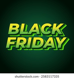 Black friday. Text effect design in full colors with three dimensions style, for social media ads