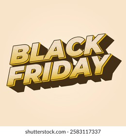 Black friday. Text effect design in full colors with three dimensions style, for social media ads