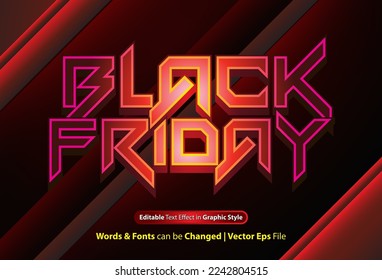 Black Friday text effect with graphic style and editable