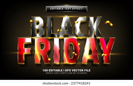 estilo gráfico de efecto de texto de viernes negro