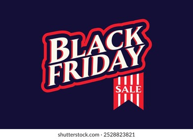 Etiqueta de texto de Black Friday, Plantilla adhesiva con trazo de color para la promoción y publicidad de venta de Black Friday. Ilustración vectorial.