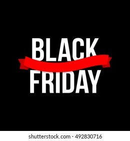 Black Friday text on black background. Black Friday banner. Vector illustration