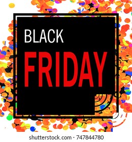 black Friday. text on a background in konstruktivichkom style. free coin
