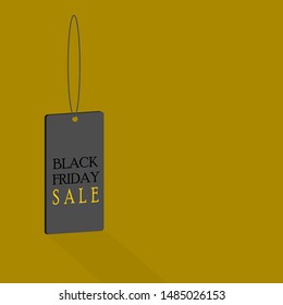 Black friday text on black paper tag.
