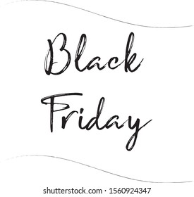 Black Friday text on white background. Black Friday sale, offer for marketing. 