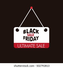 black friday text over red and white tag in black color backdrop