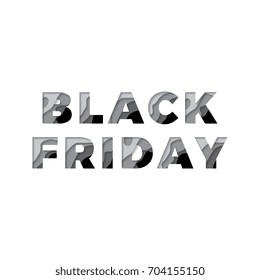 black friday text with paper cut layers 3d effect