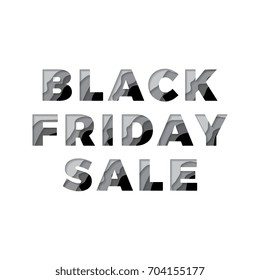 black friday text with paper cut layers 3d effect