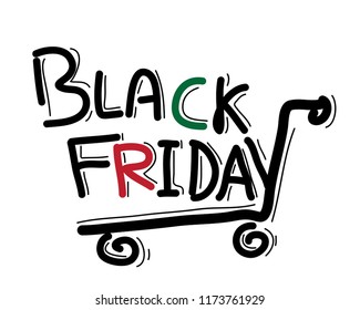 Black Friday text shopping vector.