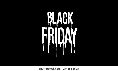 Black Friday tipografía de texto goteo estilo diseño de Vector 