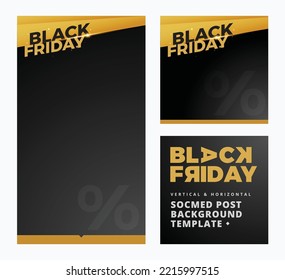 Black Friday Text in Vertical and Square Layout. Vector Illustration