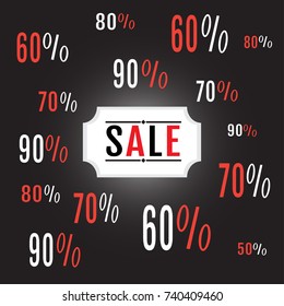 Black friday theme with a percentages