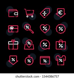 Black Friday thin line icons