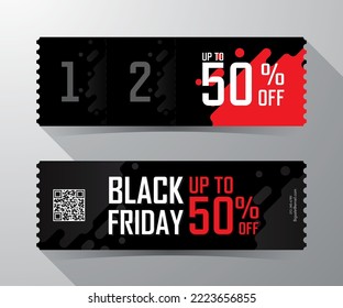 Black Friday. Ticket Card Template Element. Vector illustration