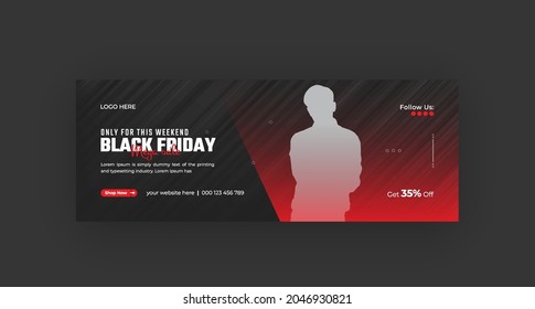 Black Friday timeline cover weekend sale social media banner and web banner design