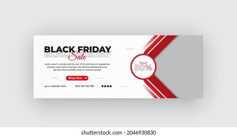 Portada de la cronología del Black Friday venta de banderas de medios sociales y diseño de banderas web