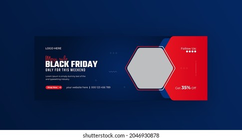 Black Friday timeline cover weekend sale social media banner and web banner design