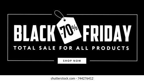 Black friday total sale banner. Social network ready