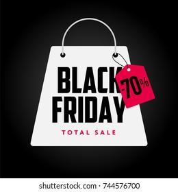 Black friday total sale banner. Social network ready