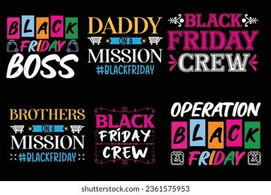 Black friday  t-shirt design bundle, Set of Black friday t-shirt
