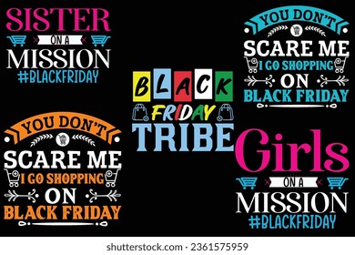 Black friday  t-shirt design bundle, Set of Black friday t-shirt

