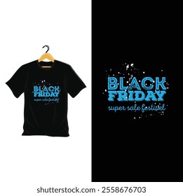 Black Friday T-shirt designs template with stylize cursive font and vector