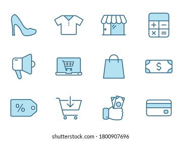 Black friday two color linear vector icons isolated on white. Black friday sale 2 color icon set for web and ui design, mobile apps and print products